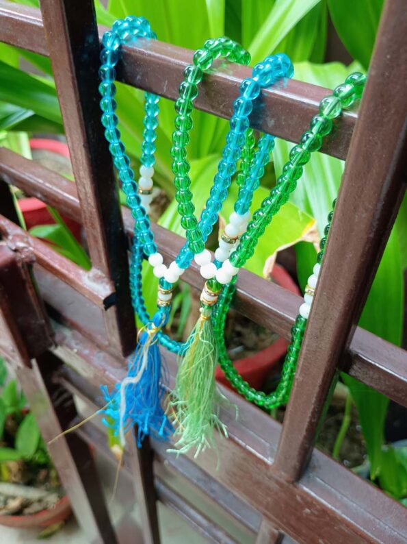 Beautiful Beads Tasbeeh, Islamic Salat Prayer for Muslims, Specially Designed for Daily Prayer Offerings (Green & Blue)  Pack of 2 - Day Night Deal