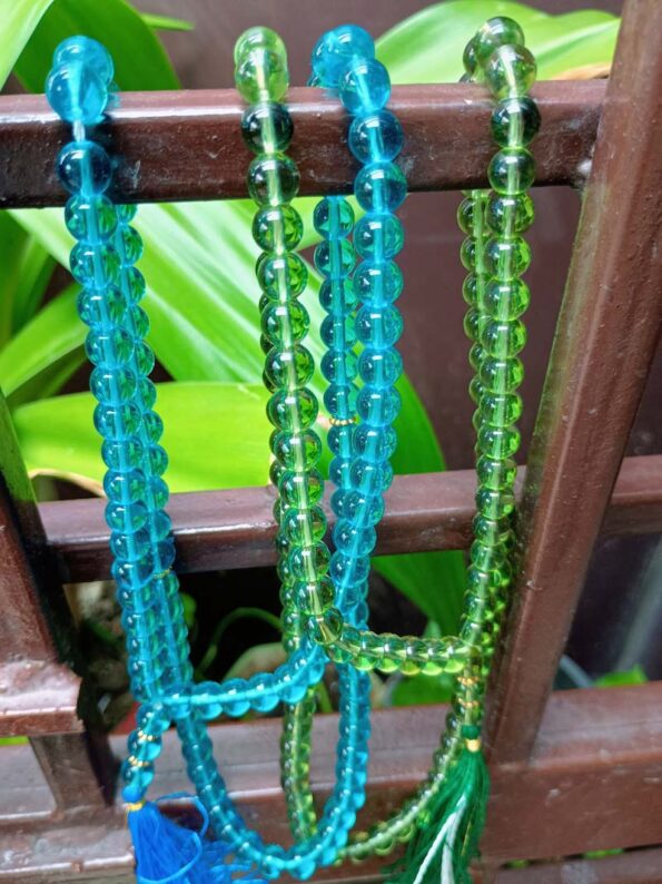 Beautiful Beads Tasbeeh, Islamic Salat Prayer for Muslims, Specially Designed for Daily Prayer Offerings (Blue & Green) Pack of 2 - Day Night Deal - Image 2