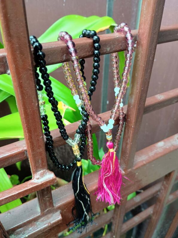 Beautiful Beads Tasbeeh, Islamic Salat Prayer for Muslims, Specially Designed for Daily Prayer Offerings (Pink & Black)  Pack of 2 - Day Night Deal