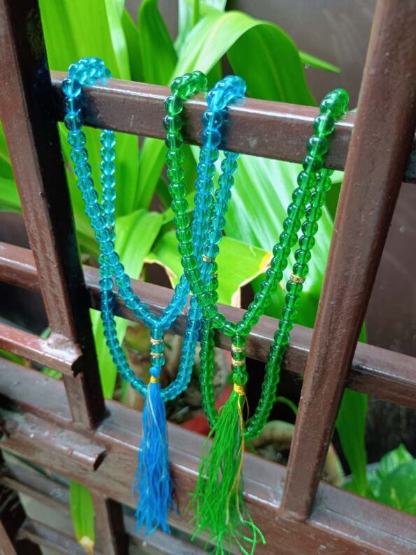 Beautiful Beads Tasbeeh, Islamic Salat Prayer for Muslims, Specially Designed for Daily Prayer Offerings (Green & Blue)  Pack of 4 - Day Night Deal