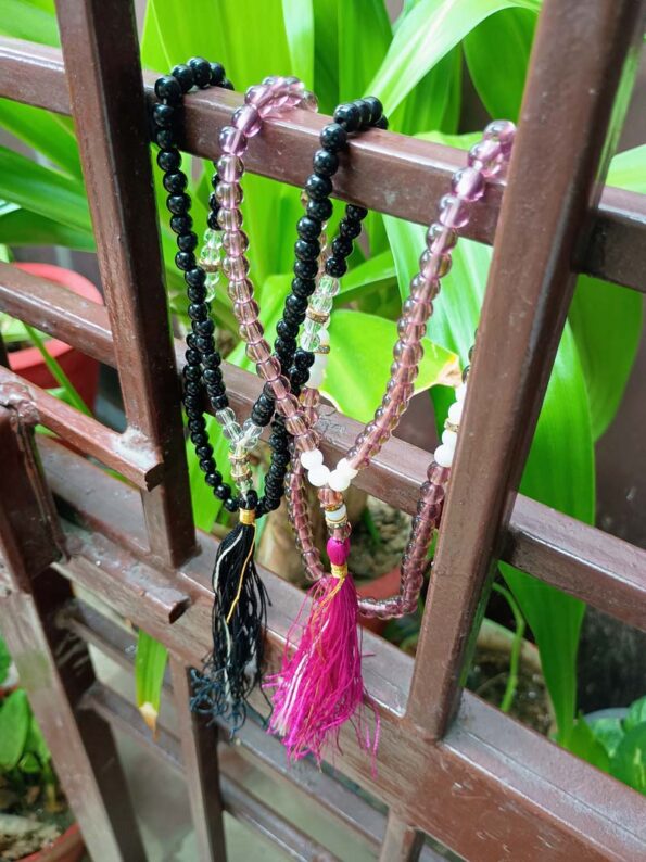 Beautiful Beads Tasbeeh, Islamic Salat Prayer for Muslims, Specially Designed for Daily Prayer Offerings (Pink & Black)  Pack of 2 - Day Night Deal - Image 3