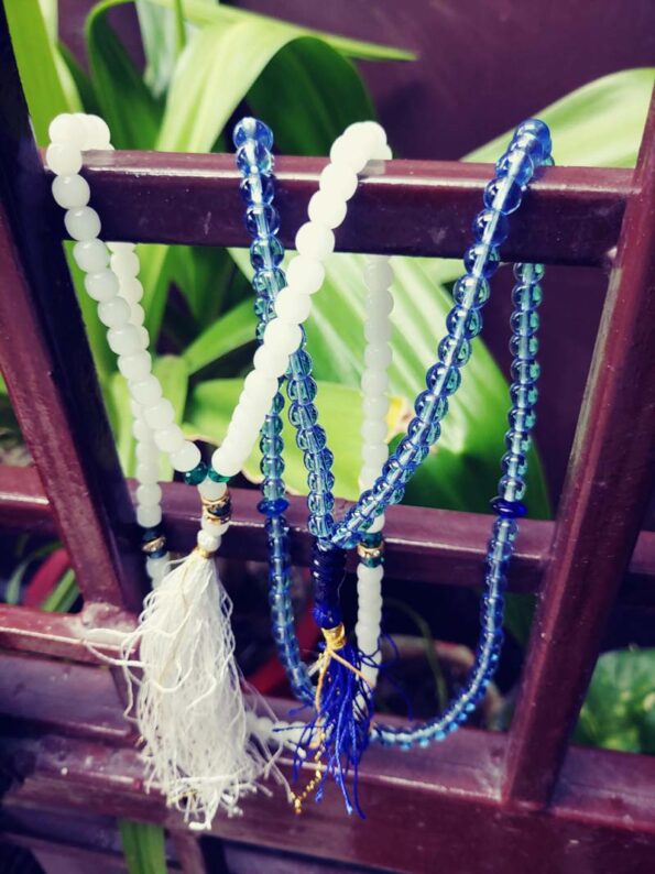 Beautiful Beads Tasbeeh, Islamic Salat Prayer for Muslims, Specially Designed for Daily Prayer Offerings (White & Blue)  Pack of 2 - Day Night Deal - Image 6