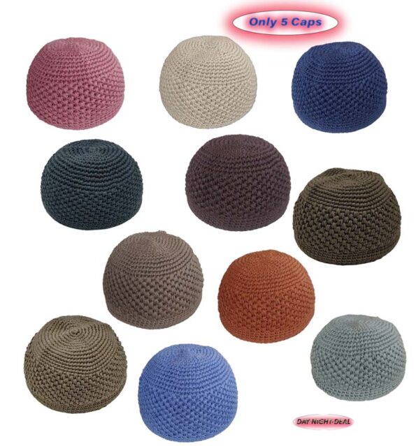 Indonesian Muslim Prayer Caps for Man, Namaz Cotton Beanie Skull Kulfi Topi Hat Solid Beanie  (Pack of 5) - Day Night Deal