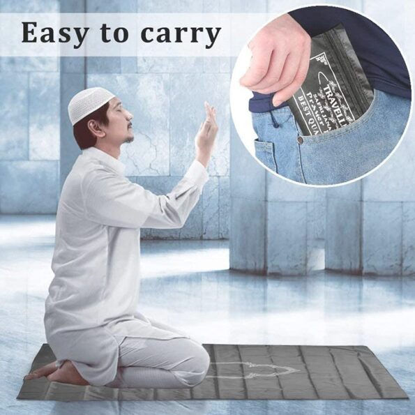 🌙 Ramadan Special Offer - Portable Pocket Travel Prayer Mat / Muslim Prayer Mat / Safari Janamaz Portable Travel Prayer Mat / Musalla for Namaz Polyster - Piece of 1 - Image 4