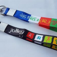 Cotton Tibetan Ladakh Prayer & Julley Keychain Combo Lanyard Holder Badge Multi Color 7 Inch Pack Of 2