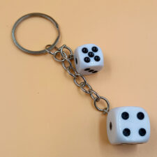 Dice Keychains Pendant Handbag Bag Key Chain Keyring Charm Black White MG Dice Keyring 1Pc Key Chain - Day Night Deal