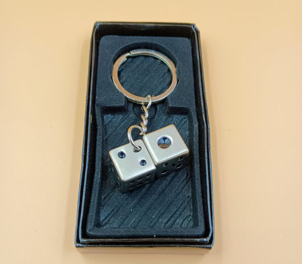 Metal Dice Keychains Pendant Handbag Bag Dice Key Chain Keyring Charm MG Dice Keyring 1Pc Key Chain - Day Night Deal - Image 5