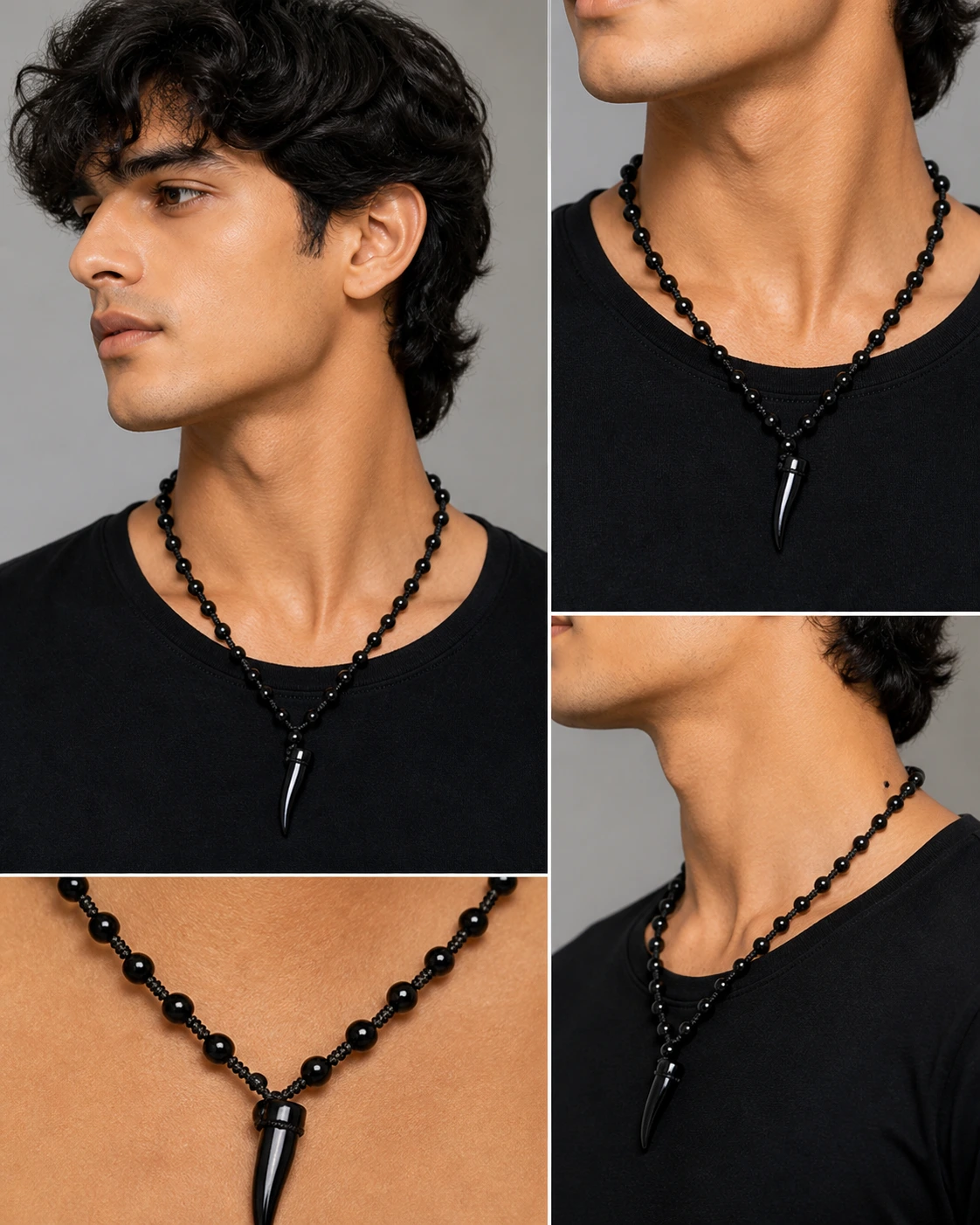 Crystal Black Pendant Cotton Black Dori Bead Mala Pendant Locket Necklace for Men | Women | Boys | Girls