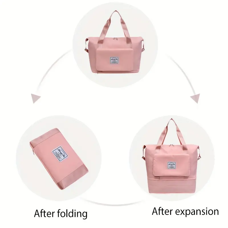 Large Capacity Folding Travel Bag | Fabric Waterproof Lightweight Foldable Duffle Bag Portable Expandable Travel Bag | Dry And Wet Carry On Bag for Ladies Personal Items - Image 6