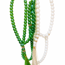 Tasbeeh Green and White Beads Tasbih
