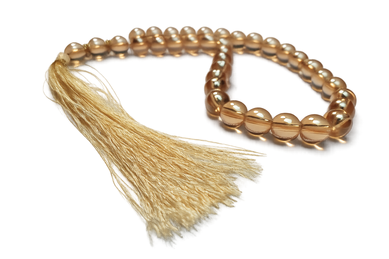 Pure Yellow Crystal Beautiful 33 Dana Tasbih Beads