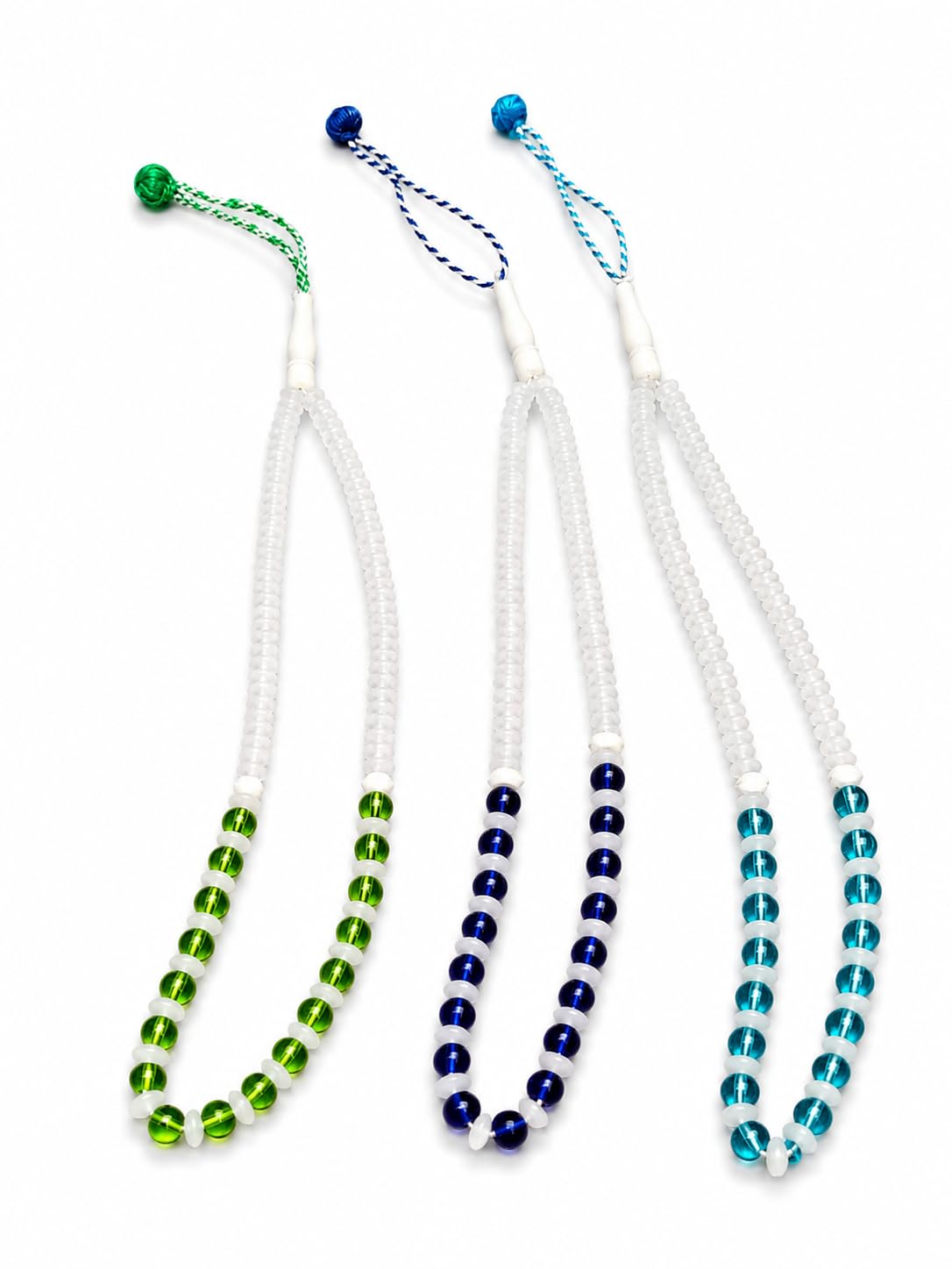 Beautiful Beads Tasbih, Islamic Salat/Beads Prayer Tasbeeh Mala (Pure White Multicolors)